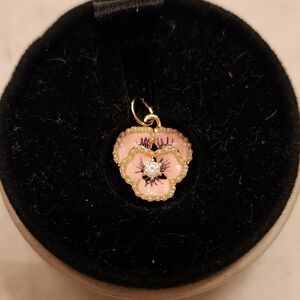 Mini Pansy Flower Charm Pendant